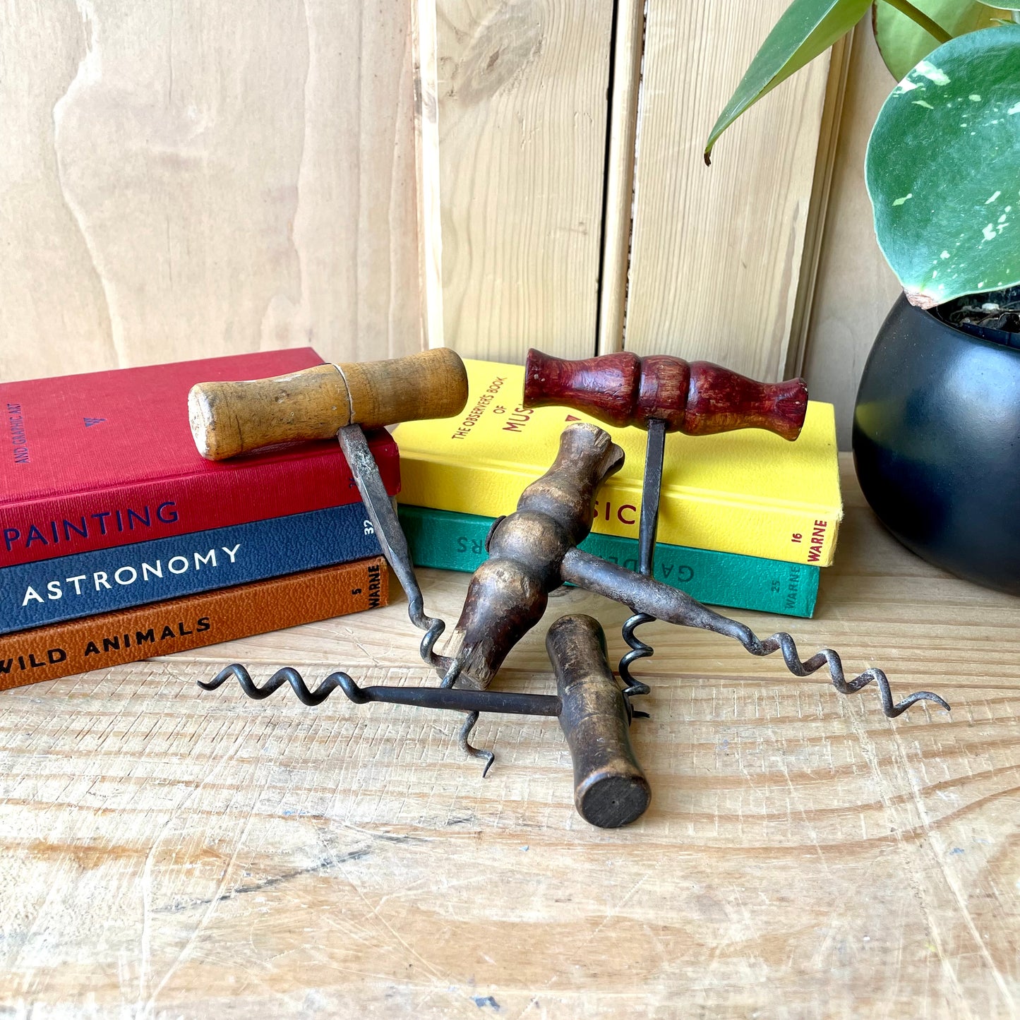 Vintage wooden corkscrew