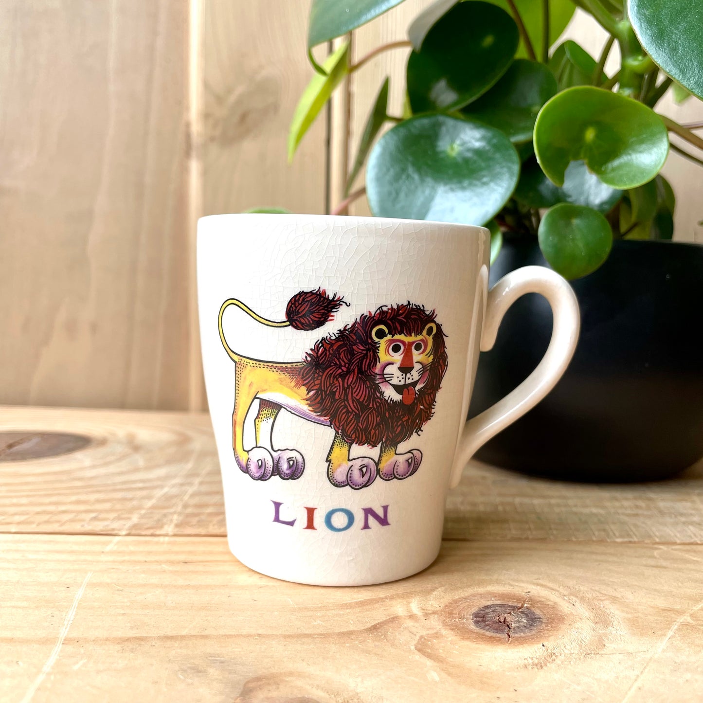 Vintage Childs Mug, Lion Mug