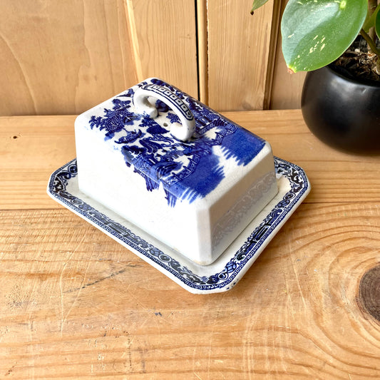 Vintage Blue & White Cheese Dish