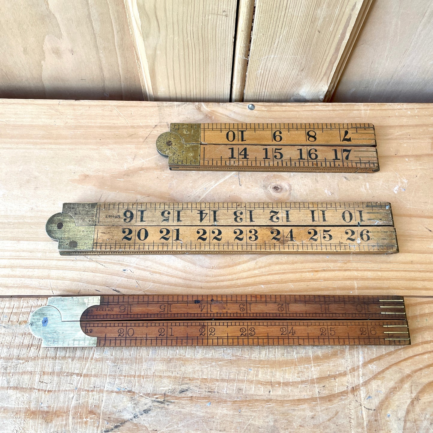 Vintage Folding Boxwood Rules
