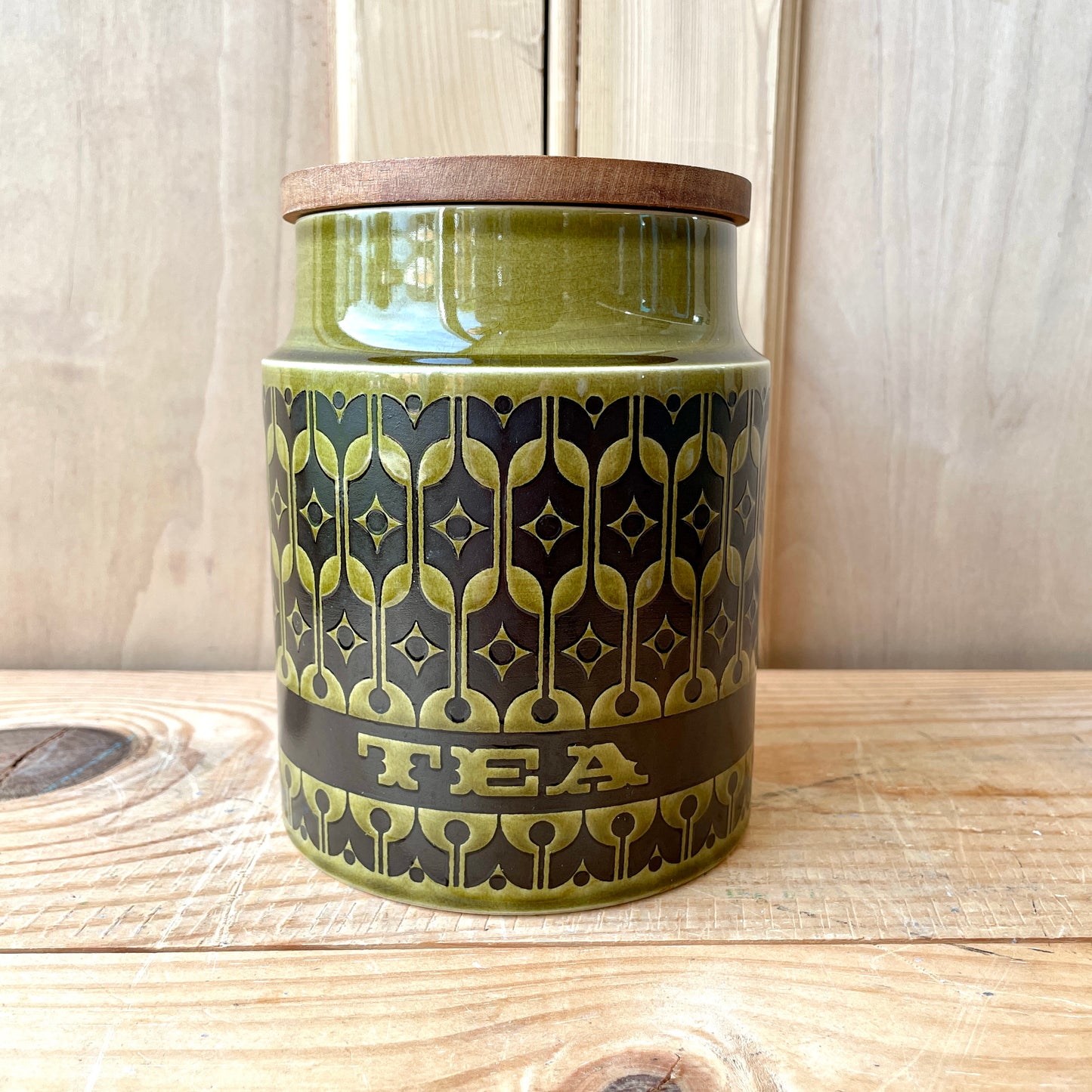 Hornsea green Heirloom storage jars