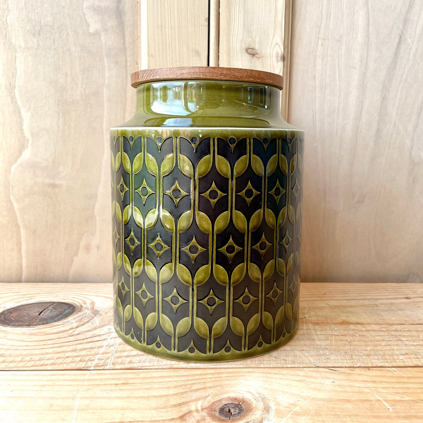 Hornsea green Heirloom storage jars