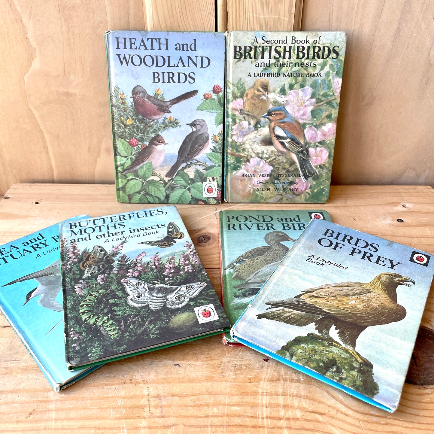 Vintage Ladybird Books Series 536 - Set of Six books Birds and Butterflies