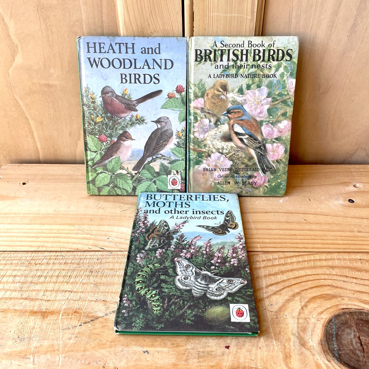 Vintage Ladybird Books Series 536 - Set of Six books Birds and Butterflies
