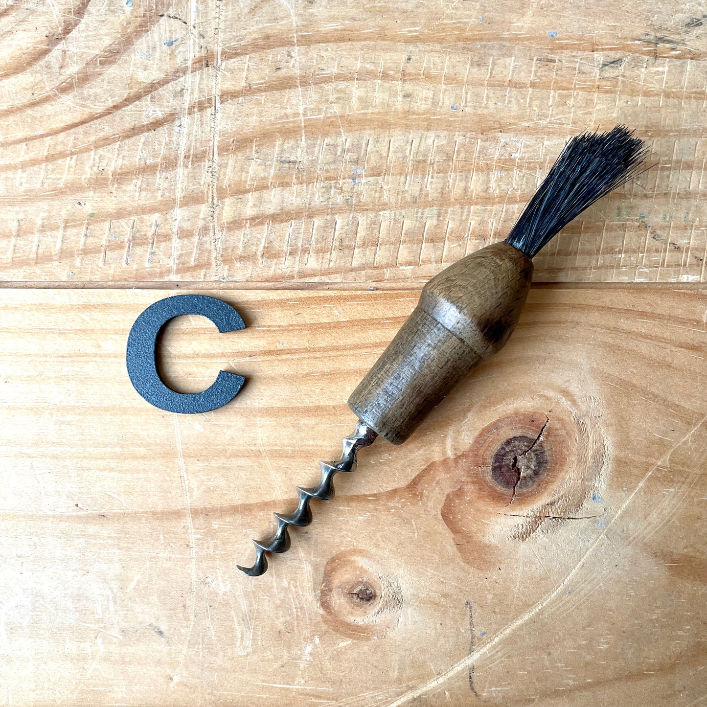 Vintage wooden corkscrew