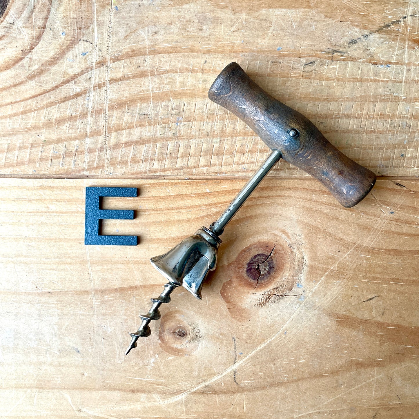 Vintage wooden corkscrew