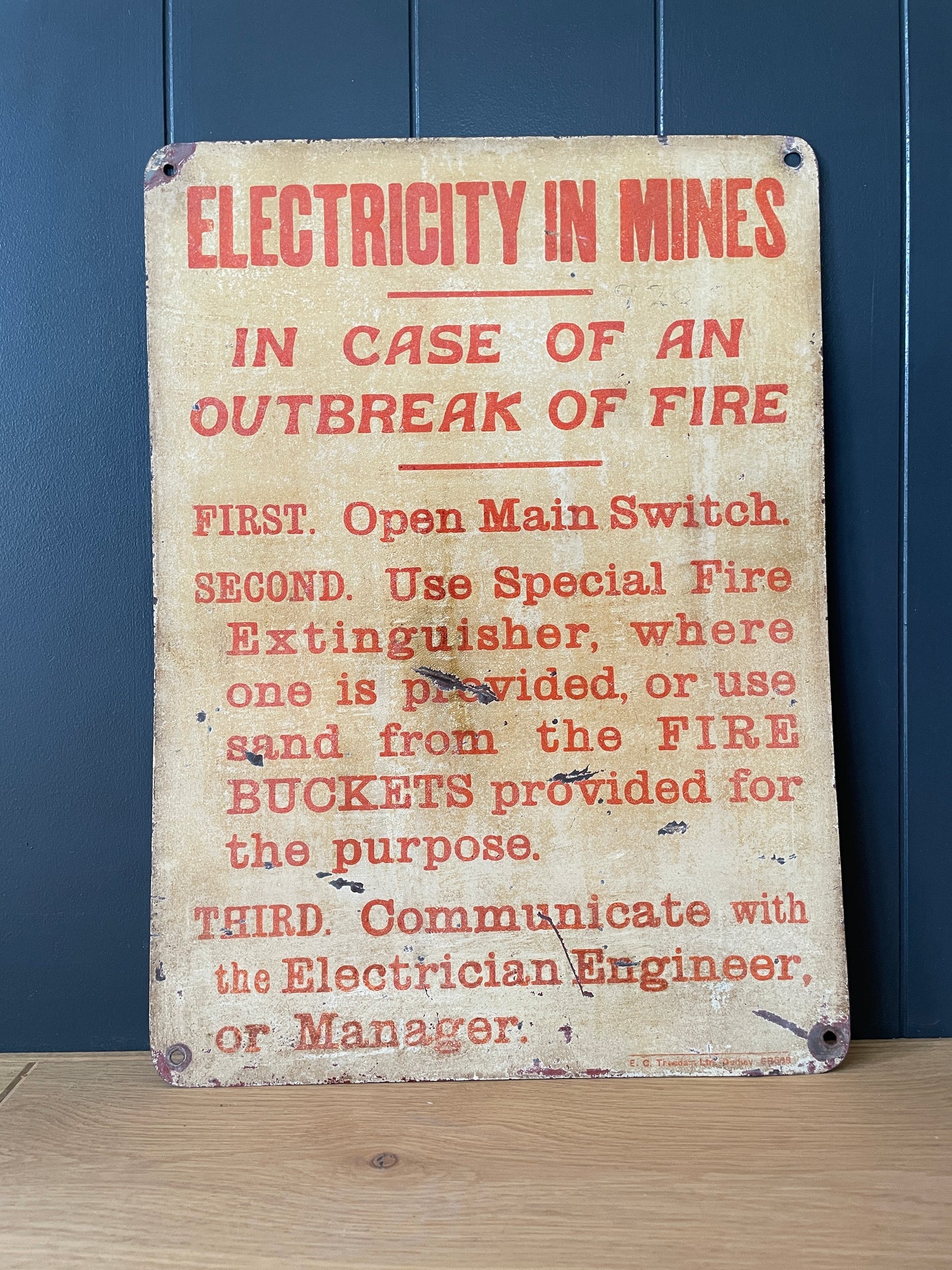 Original Enamel Fire Safety Sign
