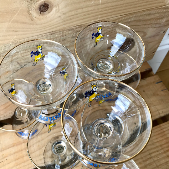 Vintage Timeworn 1970s Babycham glass