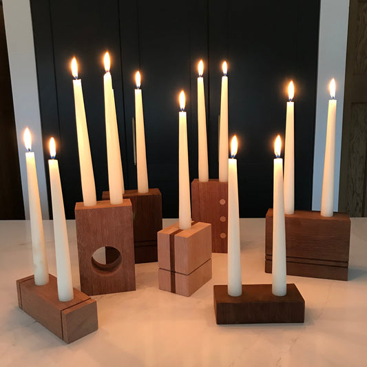 Reclaimed wood candle holder