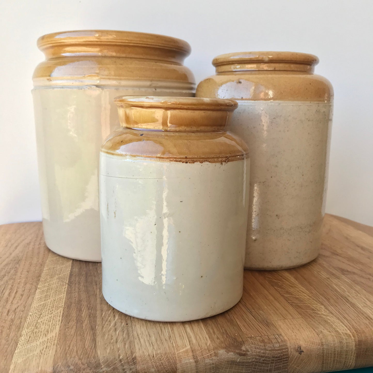 Vintage stoneware jars