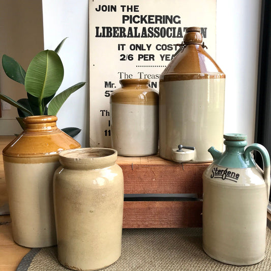 Large vintage stoneware jars