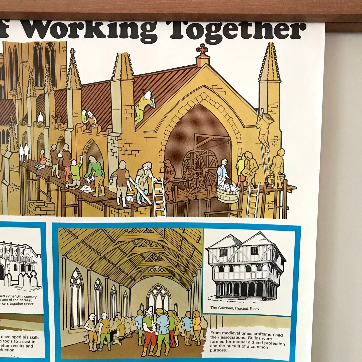 Vintage educational poster: The History of Working Together